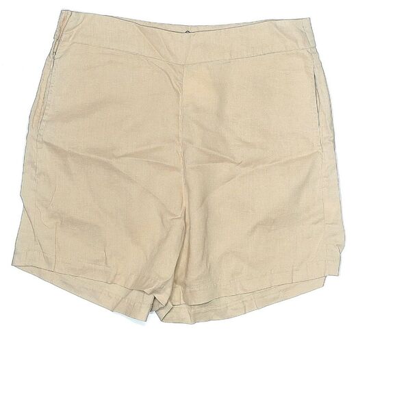 NEW LANHTROPY 100% Linen Lux High Rise Tan Sand Classic Summer Shorts XL - Picture 1 of 8